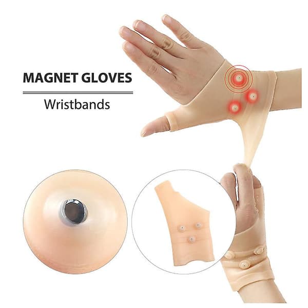1 st Golfer Silikon Magnetisk Anti Artrit Kompressionsterapi Handskar Reumatoid Hand Smärta Handledsstöd Rem Handske
