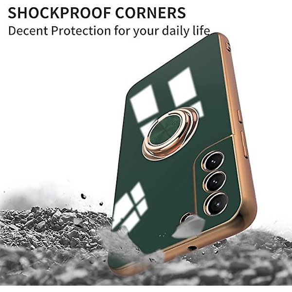 Kompatibelt för Samsung Galaxy S21 Fe Skal med Ringhållare Stativ [med Magnetisk] Mjuk Tpu Stötsäker Galvaniserad Skyddande Telefonfodral för Galax