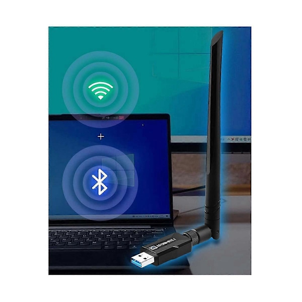 Høyhastighets 1300Mbps WiFi Trådløst Nettverkskort USB3.0 Bluetooth5.1 Mottaker 2.4G 5GHz Dual Band Wir