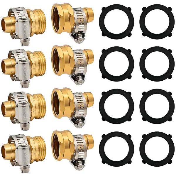 Garden Hose Repair Kit,aluminium Water Hose Repair Kit Hose Connectors With Clamps For 5/8 Inch Or