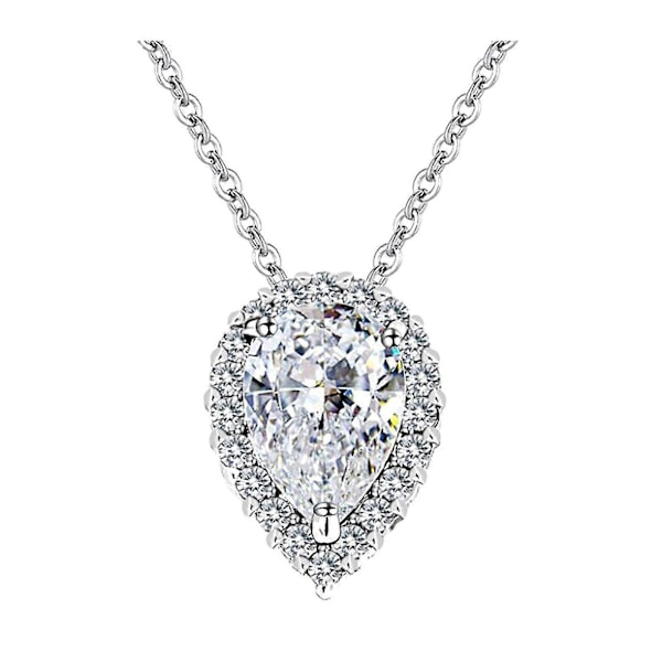 Rundt Full Diamant Zirkon Halskjede Øredobber Gaven For Frieri