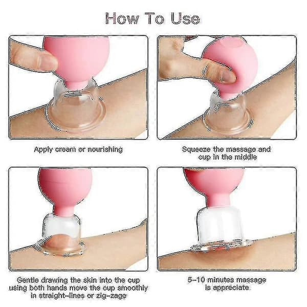 Massage Kroppskoppar Gummi Vakuum Koppning Glas Ansikte Hudlyft Kropp