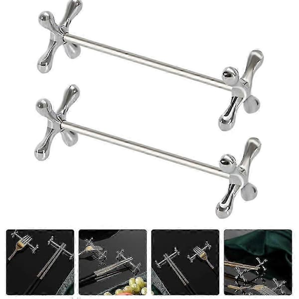 2 stk. Pindemadsstøtter Pindemadsholder Metal Knivstand Ske Gaffelholder