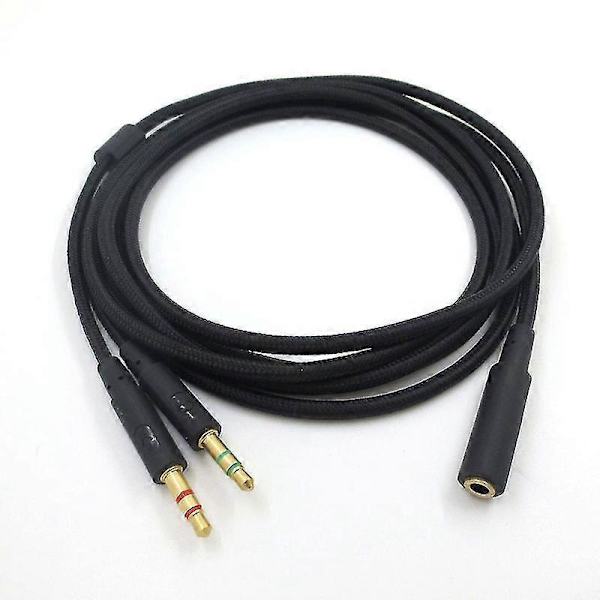 3,5 mm Universal 2-i-1 Gaming Headset Audio- Forlængerkabel til HyperX Cloud II/alpha-/cloud Flight/c