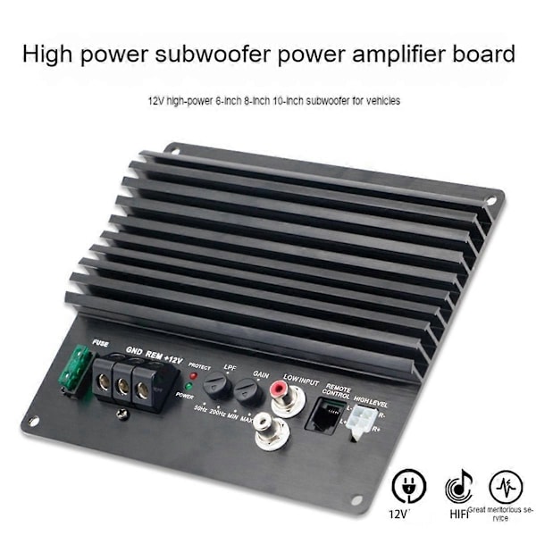Bil Audio 12V En-Kanals Basforstærker Høj-Effekt Bilforstærker Digital Forstærker Board