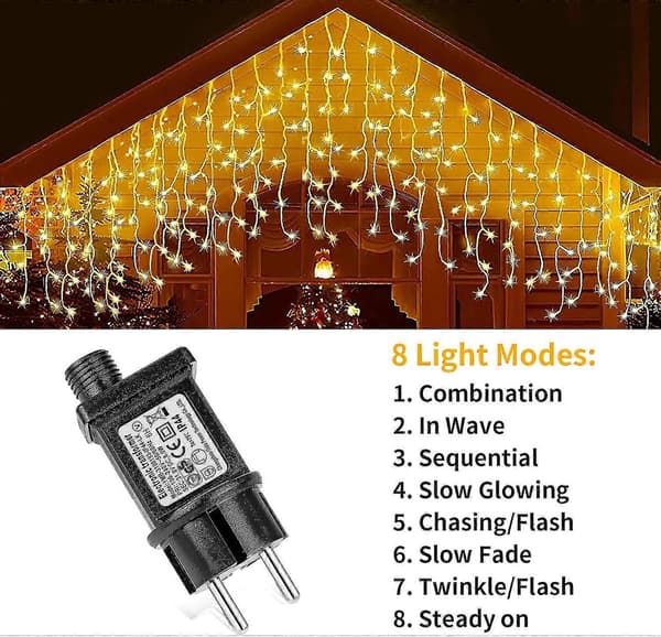 2-delt Transformert 31V 6W LED Strømforsyning, Lavspenningsadapter Blinklys IP44 Med 8 Moduser, Timer Og Minnefunksjon For Lys