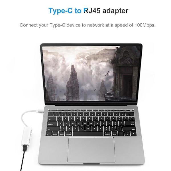 USB-C till RJ45 Ethernet-adapter för MacBook USB-C Laptop