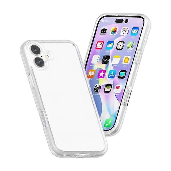 Til iPhone 16 Plus etui TPU + PC mat gennemsigtigt telefonbagcover - Sort