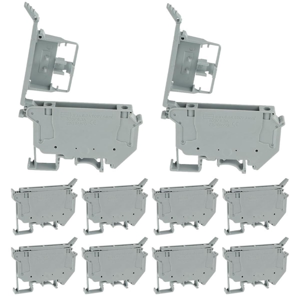 Uk5- Uk5rd Sikringsterminalblokk uten LED DIN-skinne, avkoblingsterminalblokk, skruklems (pakke med 10