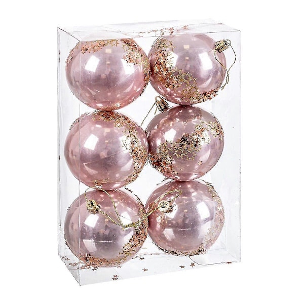 WJTG Julekugler Pink Plastik 8 cm (6 Enheder)J