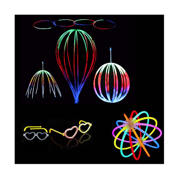 100 stk Fluorescens Lys Glow Sticks Armbånd Halskæder Neon Til Bryllupsfest Glow Sticks Bright