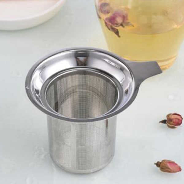 2x genanvendeligt rustfrit stål mesh te infuser te si tekande teblad krydderi filter drikkevare Ki