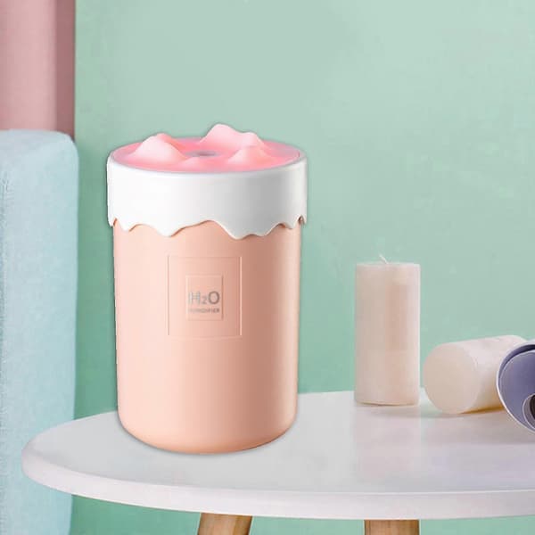450ml Mini Luftfugter Luftrenser Olie Aroma Diffuser Til Hjemmekontor Bil Pink