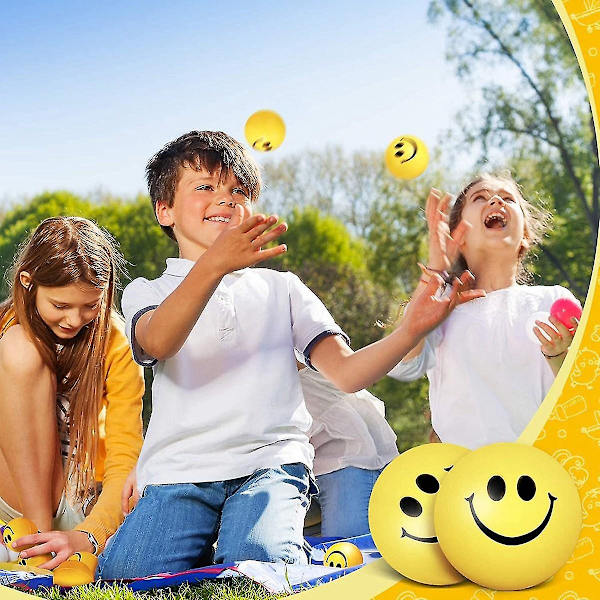 2,5 tum leende ansikte stressbollar bulk happy smile stress relief bollar mini roliga skumbollar barn sm