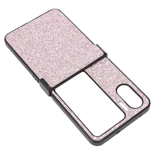 Flip Screen Telefonfodral Slitstarkt Perfekt Passform Glitterdesign Lätt att Rengöra Skydd för Oppo Find N2 Flip Rosa