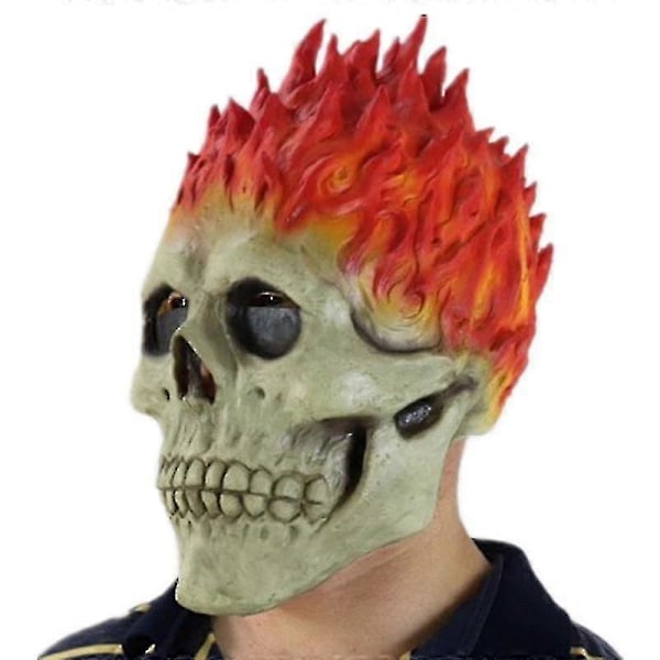 Flamme Skelet Hjelm/ansigtsmaske Inspireret/Ghost Rider Bærbar Horror Ansigtsmaske Til