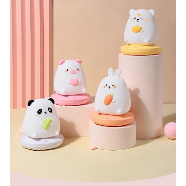 Sød Dyre Natlampe Tegneserie Kreativ Touch Dæmpning Blødt Lys Holdbar Kan Bruges Sikkert Velegnet Til Børneværelse Soveværelse (panda)
