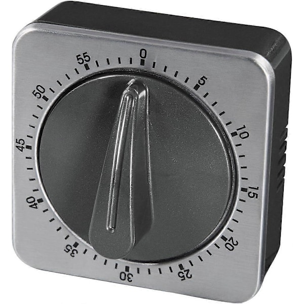 Analog timer med timerfunksjon, eggtimer, rustfritt stål, sølv