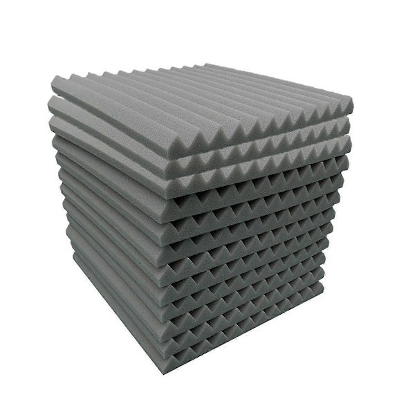 Akustiske Skumplater 12 stk, Lydisolerte Veggpaneler 30x30x5cm, Høydensitets Lydabsorberende Panel f