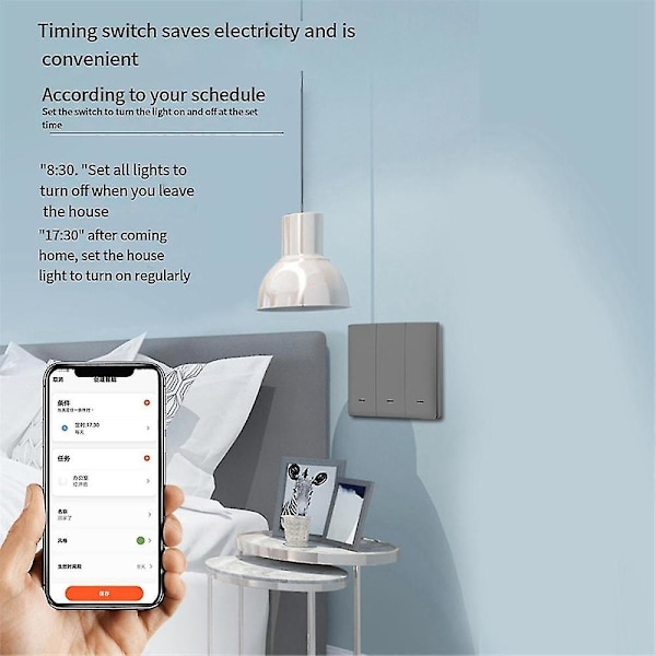 Tuya Smart Switch Wifi Og Rf Radiofrekvens Smart Bryter Enkel Null Brannlinje Universal 1 Bryter Grå