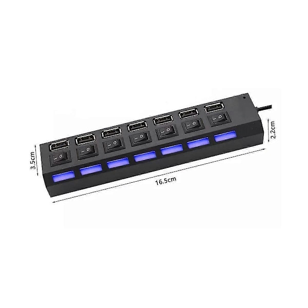 Usb Hub 2.0 Usb Splitter Multi Hub Adapter Usb Flere Porte Strømadapter Med Switch Tilbehør