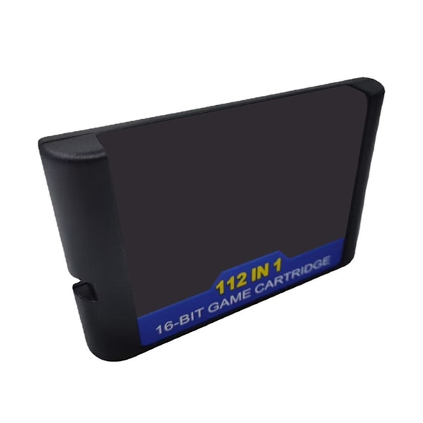 112 in 1 Peli 16 Bit Pelikortti Megadrive Pelille PAL ja NTSC, Musta