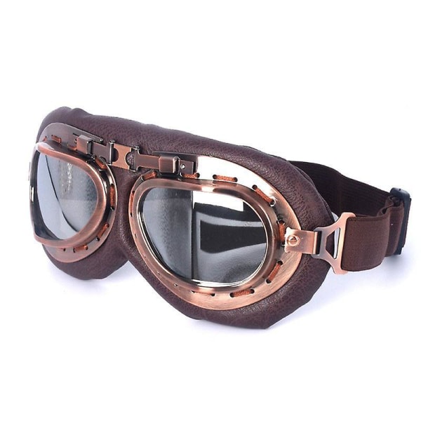 Retro Motorcykelglasögon Glasögon Vintage Moto Classic Goggles För Harley Pilot Steampunk Atv Cykel Kopparhjälm