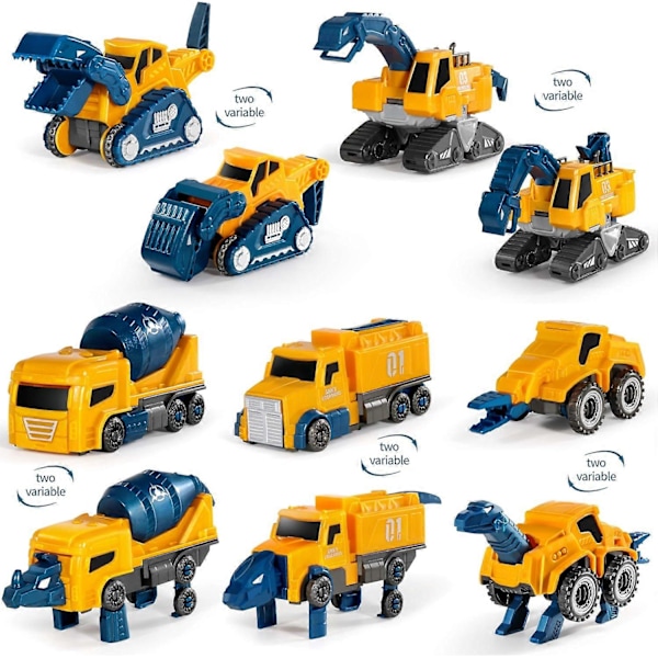 Robot Byggekøretøjer Sæt til Småbørn 5 stk. Transformerende Robotter til Børn - Magnetisk Legetøj med Holdbare Stik - Nem DIY Samlefunktion - 5-i-1