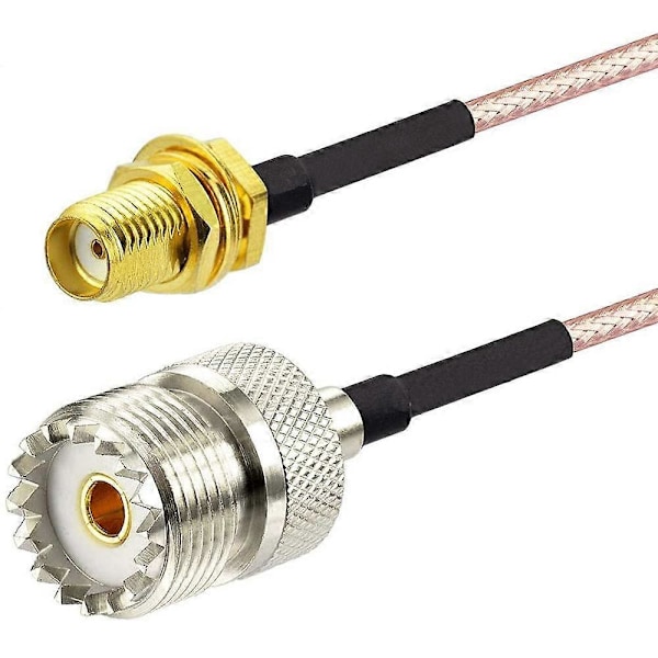 1-delt koaksial UHF hun SO-239 til SMA hun adapter forlængerkabel, RG316 lavt tab pigtail kabel med SMA han til han adapter