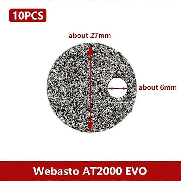 10 stk. 27 mm for Webasto AT2000 EVO lastebil parkeringsvarmer brenner mesh forbrenningskammer skjerm