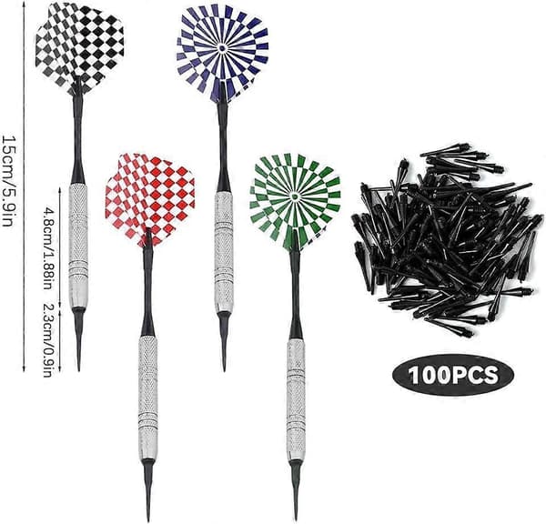 12 piler, 14g piler, soft tip piler, dart flights, plasttip piler, 100 pakning, dart tilbehør