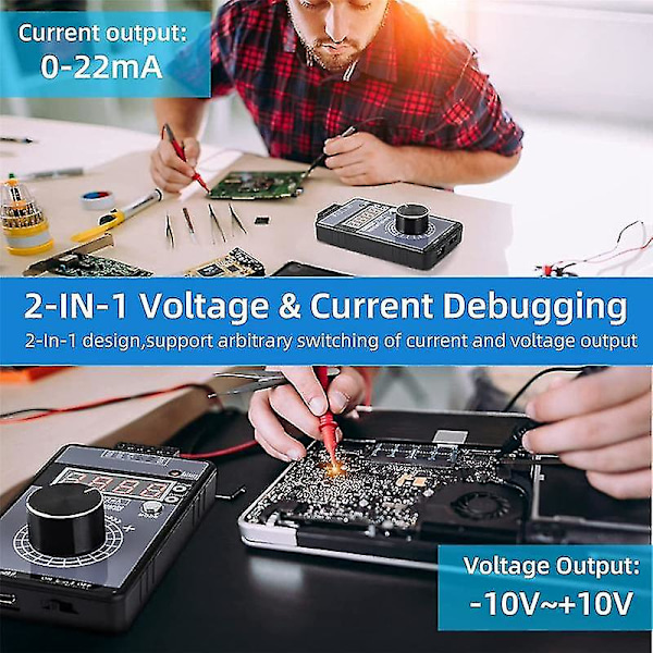 0/4-20mA DC 0-10V Signalgenerator, analog generator med 4-sifret LCD-skjerm, nøyaktighet 0,01, for PLC/