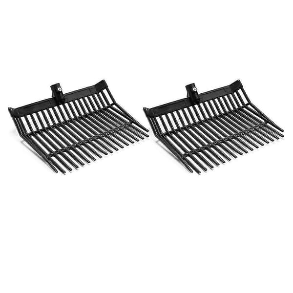 Gjødselgaffel Hodeutskifting, Pitchfork Hode, Hestegjødsel Rake, For Oppsamling Av Gjødsel, Stall Avfallsfjerning, Svart, 2stk