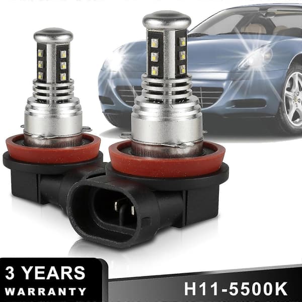 H11 LED Tåkelyspærer 5500k Varmhvit 2-pakning