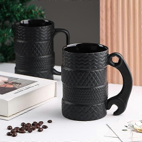 500ML Kreativ Däckformad Keramisk Mugg Keramiskt Hjul Kaffemugg 3D Mugg Presentmugg