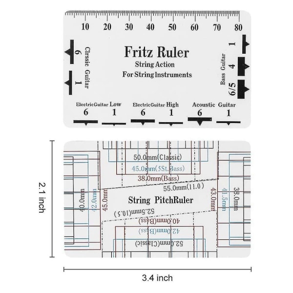 9-dels Understrängsradie Mätare + Stränghöjdsmätare + Gitarrbro Saddlenötfiler Set