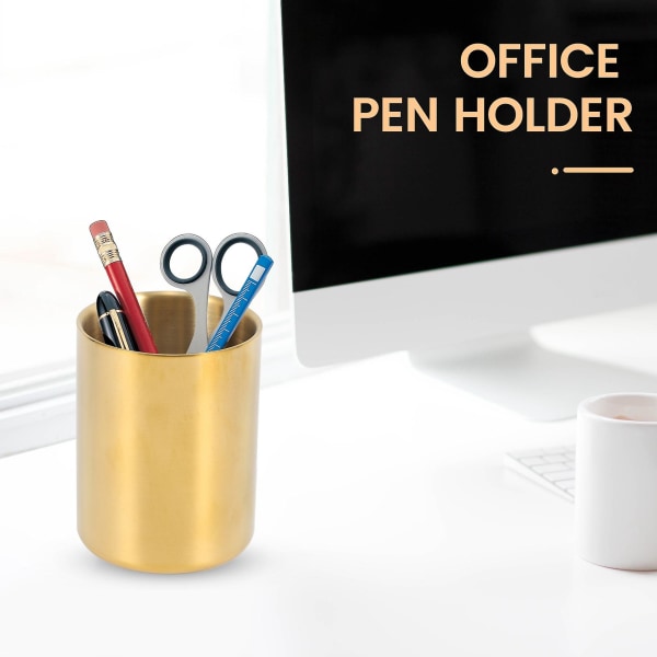 Blyant Kopholder Skrivebord Organizer Guld Pen Pot Pen Holder Container Desktop Stationery Organizer Tab
