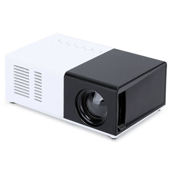 Mini Projektor Portabel Svartvit LED-projektionsmaskin med Stativ 100?240VEU-kontakt YEMMA