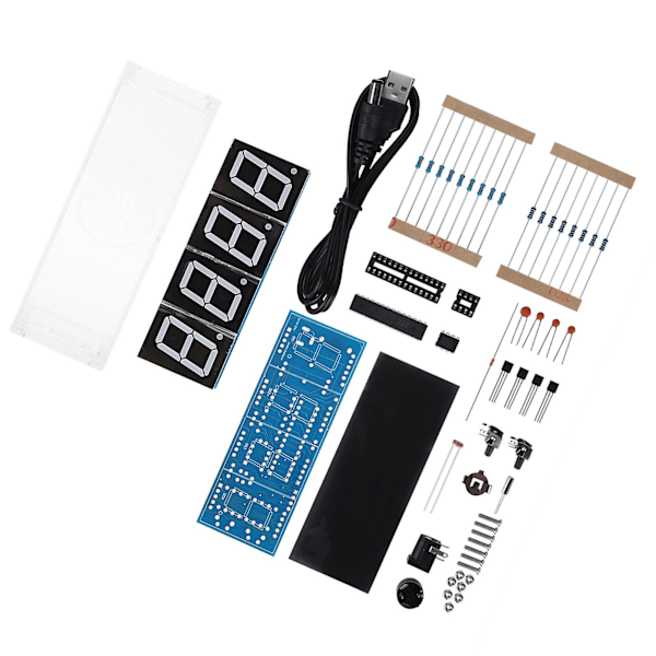 DIY LED Klock-Kit - Automatisk Tid & Temperaturvisning - Grön