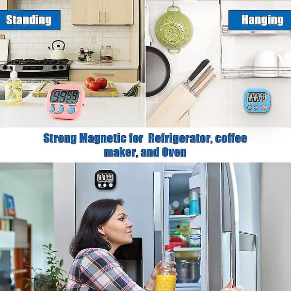 Magnetisk Digitalt Kjøkkentimer, Timer for Baking, Studier, Trening, Nedtelling og Opptelling med Høy Alarm - Grønn