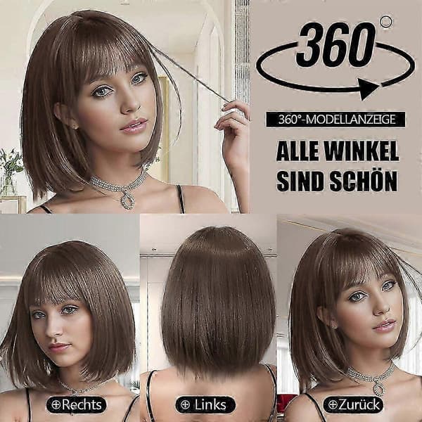 Peruker Koreanska Lugg Kort Rakt Hår Inre Spänne Stil Trendigt Modernt Chic