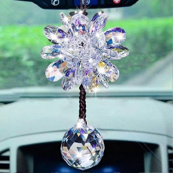 Rhinestone Blomsterhänge för Bilspegel - Bilinredning