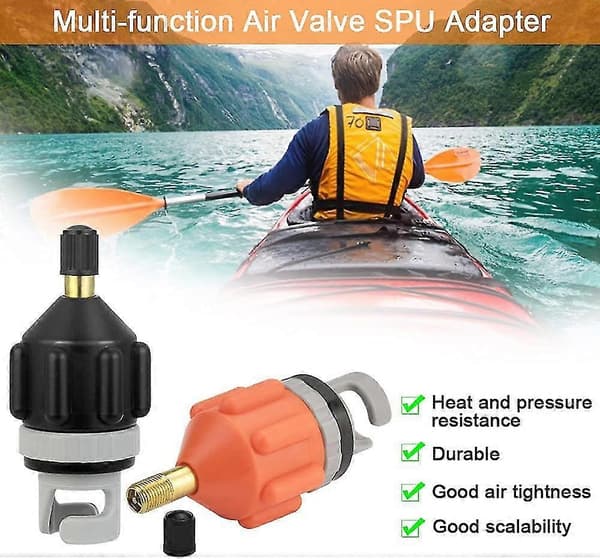 2 st Orange Pumpadapter Svart Kajak, Båt Pump, Luftpump Kajak Uppblåsbara