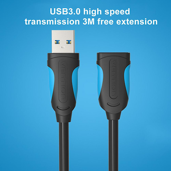 USB 3.0 Han- till Hon-förlängningskabel 3/2/1.5/1/0.5m Hög Hastighet Data Synkkabel