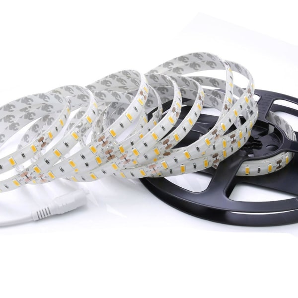 4x Fleksibel 5m DC 12V 36W SMD 2835x300 LED-Strips Lysbånd Varmt Hvit (3000K)