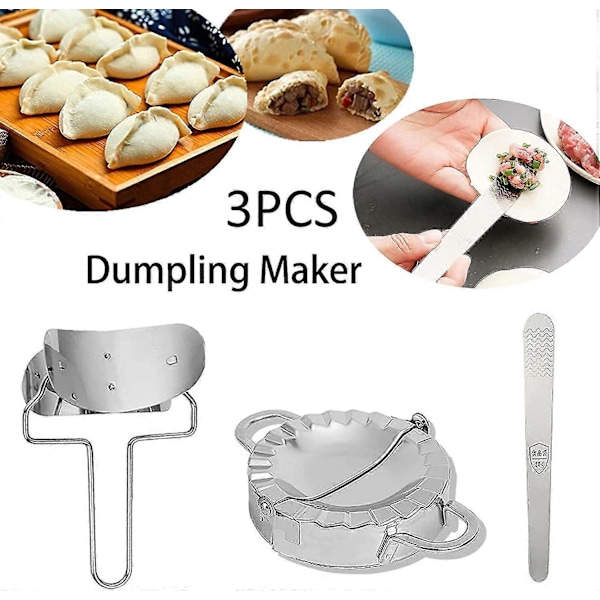 3 stk. Dumpling Maker, rustfrit stål Dumpling Form og Dumpling Maskine Presse, 3,9 tommer