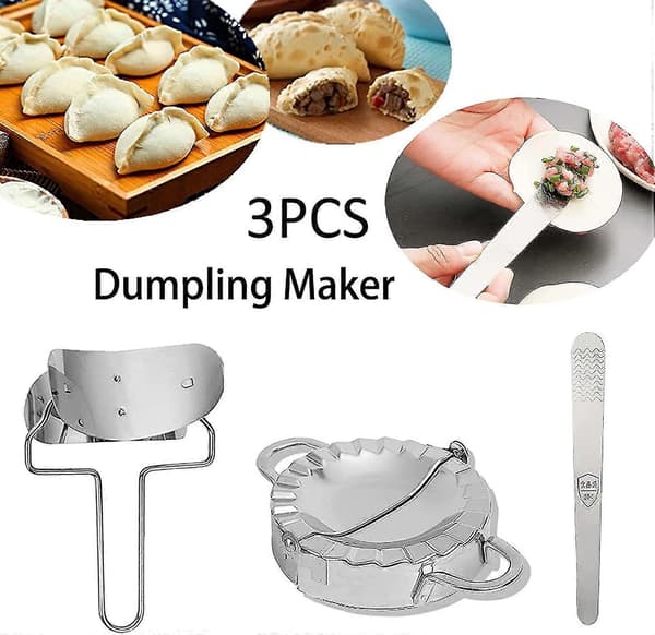 3 stk. Dumpling Maker, rustfritt stål Dumpling Mold og Dumpling Machine Press, 3.9 tommer