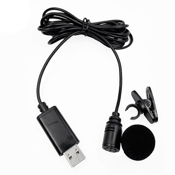 USB Lavalier Myggmikrofon Omnidireksjonell Kablet Clipon Mic Håndfri Plug & Play for Datamaskin