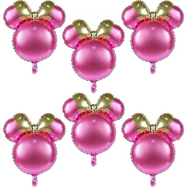 6 stk. Musehoved Balloner, Aluminium Folie Balloner til Fødselsdagsfest Dekorationer Baby Shower Forsyninger Fest
