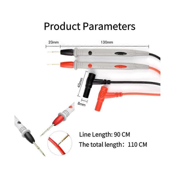 Universal Multimeter Testkablar Kabel AC DC 1000V 20A III Mätprober Penna för Multimeter Test